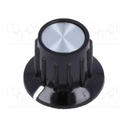1 pcs x SR PASSIVES - G21-S - Knob, with flange, bakelite, Øshaft: 6.35mm, Ø14.8x15mm, silver