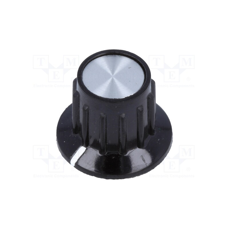 1 pcs x SR PASSIVES - G21-S - Knob, with flange, bakelite, Øshaft: 6.35mm, Ø14.8x15mm, silver