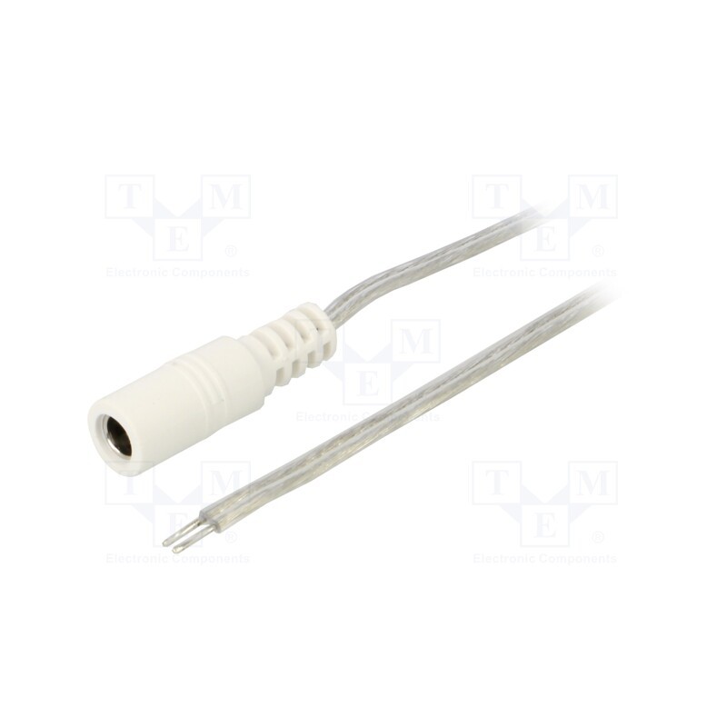 1 pcs x BQ CABLE - DC.CAB.8010.0150 - Cable, 2x0.5mm2, wires,DC 5,5/2,1 socket, straight, transparent