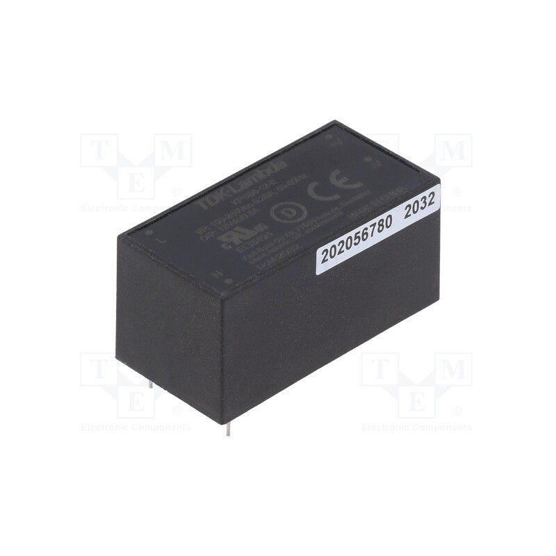 1 pcs x TDK-LAMBDA - KPSB6-12-E - Converter: AC/DC, 6W, 90÷264VAC, 12VDC, Iout: 0.5A, 81%, THT, KPSB6