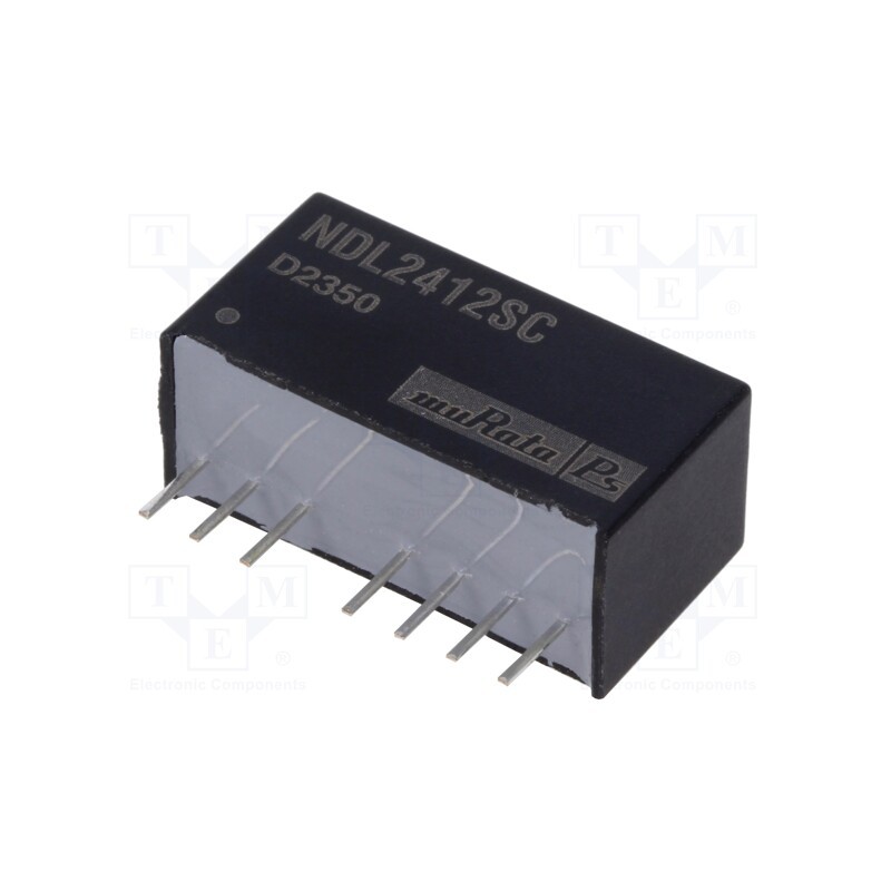 1 pcs x Murata Power Solutions - NDL2412SC - Converter: DC/DC, 2W, Uin: 21.6÷26.4V, Uout: 12VDC, Iout: 167mA, SIP