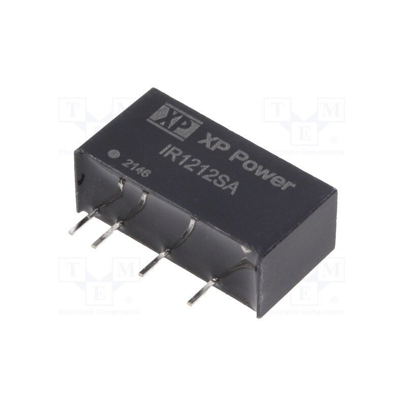 1 pcs x XP POWER - IR1212SA - Converter: DC/DC, 3W, Uin: 12V, Uout: 12VDC, Iout: 250mA, SIP, 85kHz