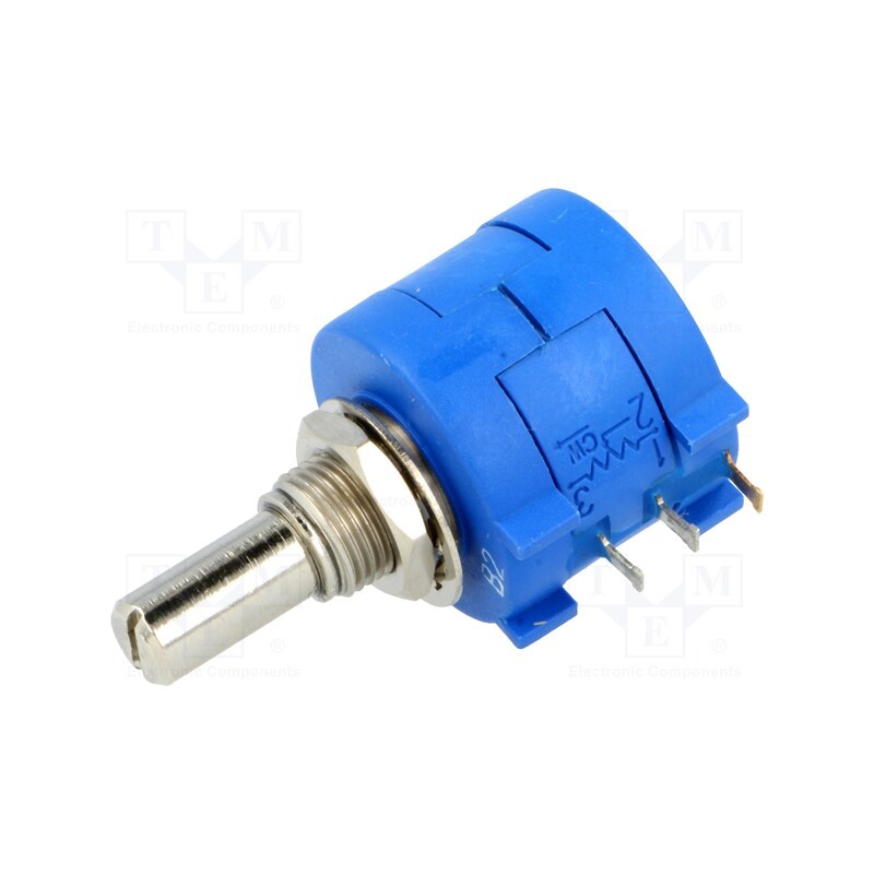 1 pcs x SR PASSIVES - POT2218M2-10K - Potentiometer: shaft, multiturn, 10kΩ, 2W, ±5%, 6.35mm, linear