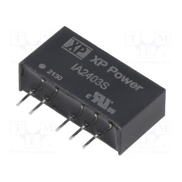 1 pcs x XP POWER - IA2403S - Converter: DC/DC, 1W, Uin: 24V, Uout: 3.3VDC, Uout2: -3.3VDC, SIP