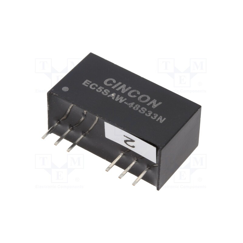 1 pcs x CINCON - EC5SAW-48S33N - Converter: DC/DC, 10W, Uin: 18÷75V, Uout: 3.3VDC, Iout: 2000mA, SIP8