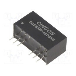 1 pcs x CINCON - EC5SAW-48D05N - Converter: DC/DC, 10W, Uin: 18÷75V, Uout: 5VDC, Uout2: -5VDC, SIP8