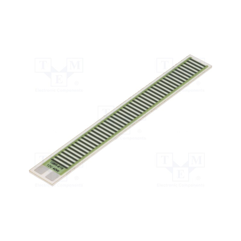 1 pcs x TELPOD - GBR-619-12-40-2 - Resistor: thick film, heating, glued, 3.6Ω, 40W, 76.2x9.53x1mm