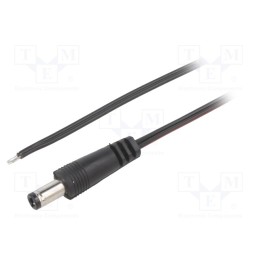 1 pcs x BQ CABLE - DC.CAB.6600.0150 - Cable, 2x0.35mm2, wires,DC 5,5/2,5 plug, straight, black, 1.5m
