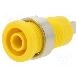 1 pcs x ELECTRO-PJP - 3274-C-4 - Socket, 4mm banana, 36A, yellow, nickel plated, on panel,screw