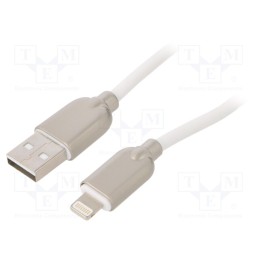 1 pcs x GEMBIRD - CC-USB2R-AMLM-1M-W - Cable, USB 2.0, Apple Lightning plug,USB A plug, 1m, white