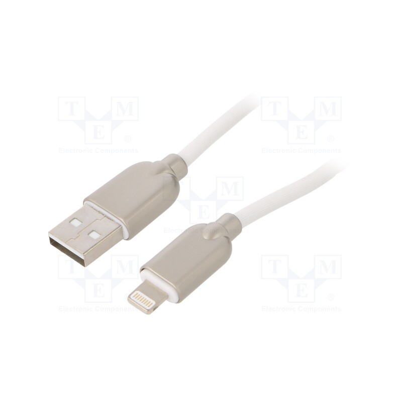 1 pcs x GEMBIRD - CC-USB2R-AMLM-1M-W - Cable, USB 2.0, Apple Lightning plug,USB A plug, 1m, white