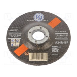 1 pcs x PG PROFESSIONAL - 414.05 - Cutting wheel, Ø: 115mm, Øhole: 22mm, Disc thick: 6.4mm, bulk