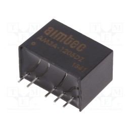 1 pcs x AIMTEC - AM3A-1205DZ - Converter: DC/DC, 3W, Uin: 4.5÷18V, Uout: 5VDC, Uout2: -5VDC, SIP6