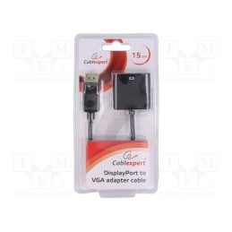 1 pcs x GEMBIRD - AB-DPM-VGAF-02 - Converter, DisplayPort 1.1a, 0.15m, black