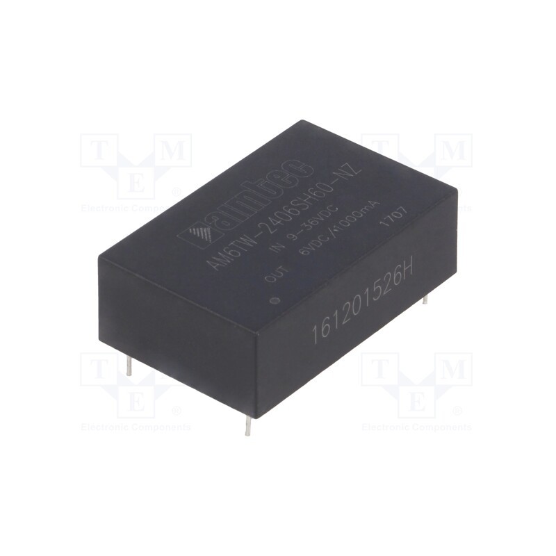1 pcs x AIMTEC - AM6TW-2406SH60-NZ - Converter: DC/DC, 6W, Uin: 9÷36V, Uout: 6VDC, Iout: 1A, DIP24