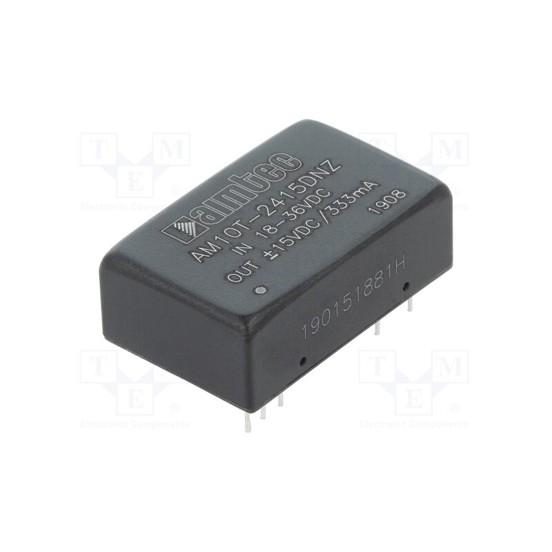 1 pcs x AIMTEC - AM10T-2415DNZ - Converter: DC/DC, 10W, Uin: 18÷36V, Uout: 15VDC, Uout2: -15VDC, DIP24