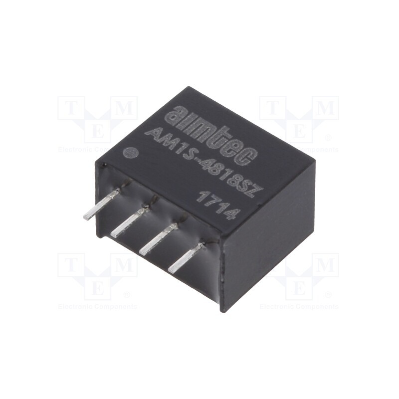 1 pcs x AIMTEC - AM1S-4818SZ - Converter: DC/DC, 1W, Uin: 43.2÷52.8V, Uout: 18VDC, Iout: 56mA, SIP4