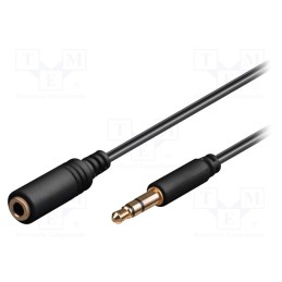 1 pcs x Goobay - 97116 - Cable, Jack 3.5mm 3pin socket,Jack 3.5mm 3pin plug, 1.5m, black