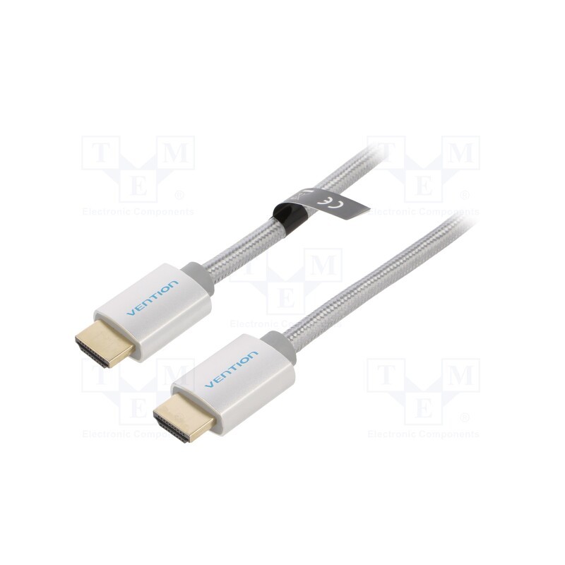 1 pcs x VENTION - AABIG - Cable, HDMI 2.0, HDMI plug,both sides, PVC, textile, 1.5m, black