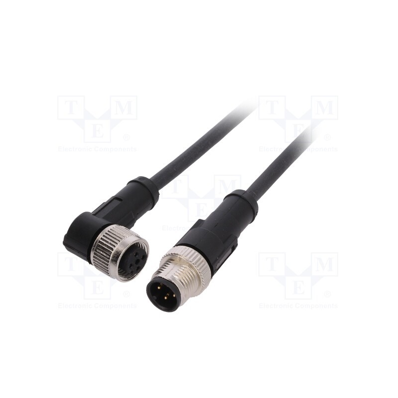 1 pcs x LAPP - AB-C4-M12MS-1,0PUR-M12FA - Connection lead, M12, PIN: 4, 1m, plug, 250VAC, 4A, -25÷80°C, PUR