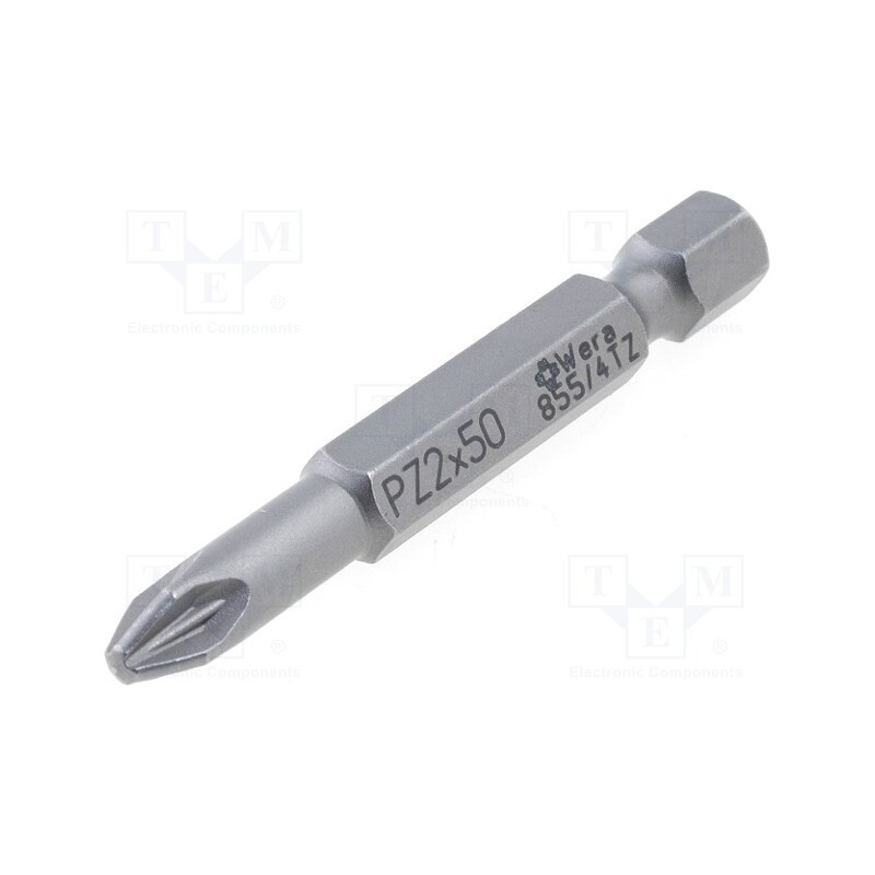 1 pcs x WERA - 5060010001 - Screwdriver bit, Pozidriv®, PZ2, Overall len: 50mm, TORSION