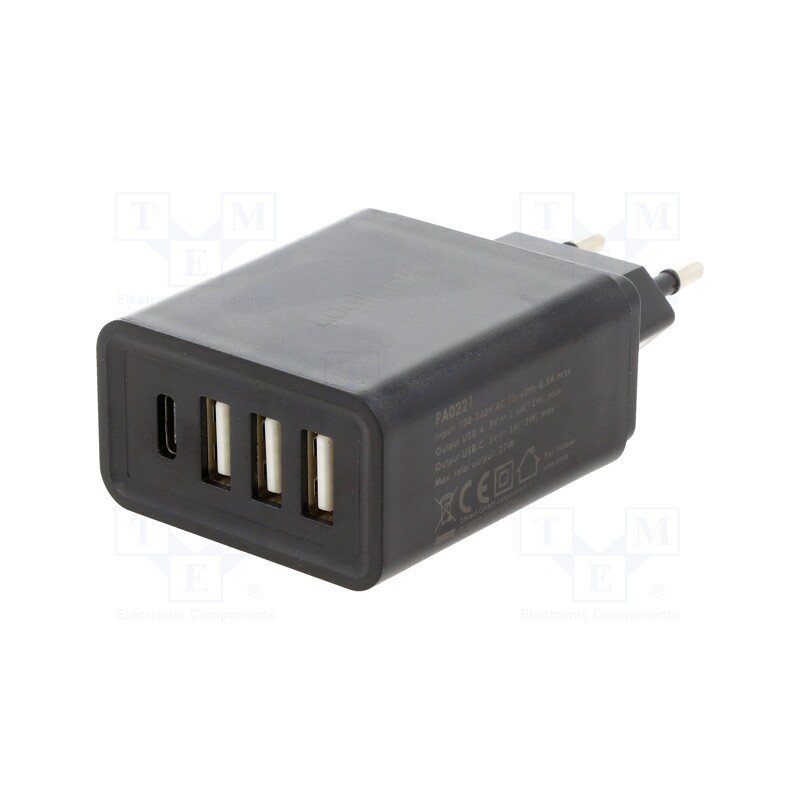 1 pcs x LOGILINK - PA0221 - Power supply: switched-mode, plug, 5VDC, 27W, Plug: EU, 98x50x29mm