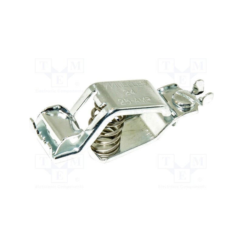 1 pcs x MUELLER ELECTRIC - BU-24APN - Crocodile clip, 25A, Grip capac: max.19mm, Overall len: 72mm