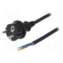 1 pcs x PLASTROL - W-98388 - Cable, 3x1.5mm2, CEE 7/7 (E/F) plug,wires,SCHUKO plug, PVC, 5m