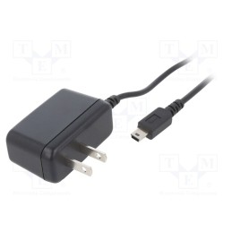 1 pcs x XP POWER - VEL05US050-US-MB - Power supply: switched-mode, plug, 5VDC, 1A, 5W, Out: USB mini, 74%