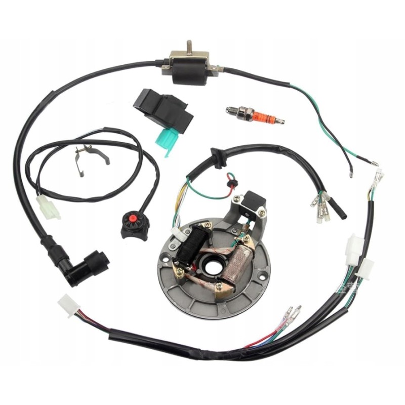 Installation harness, stator, ignition switch