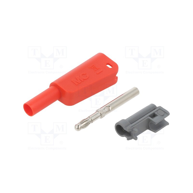 1 pcs x STu00c4UBLI - 66.2018-22 - 4mm banana, 19A, 1kV, red, insulated,with 4mm axial socket, 1mm2