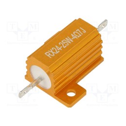 1 pcs x SR PASSIVES - AHP25W-4R7J - Resistor: wire-wound, with heatsink, 4.7Ω, 25W, ±5%, 50ppm/°C