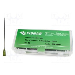 10 pcs x FISNAR - 8001332 - Needle: steel, 3', Size: 14, straight, 1.6mm, Mounting: Luer Lock