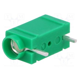 1 pcs x DELTRON - 571-0400 - Socket, 4mm banana, 10A, 250VDC, green, silver plated, PCB, 23.3mm