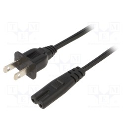 1 pcs x SUNNY - C7U18 - Cable, 2x0.75mm2, IEC C7 female,NEMA 5-15 (B) plug, PVC, 1.8m
