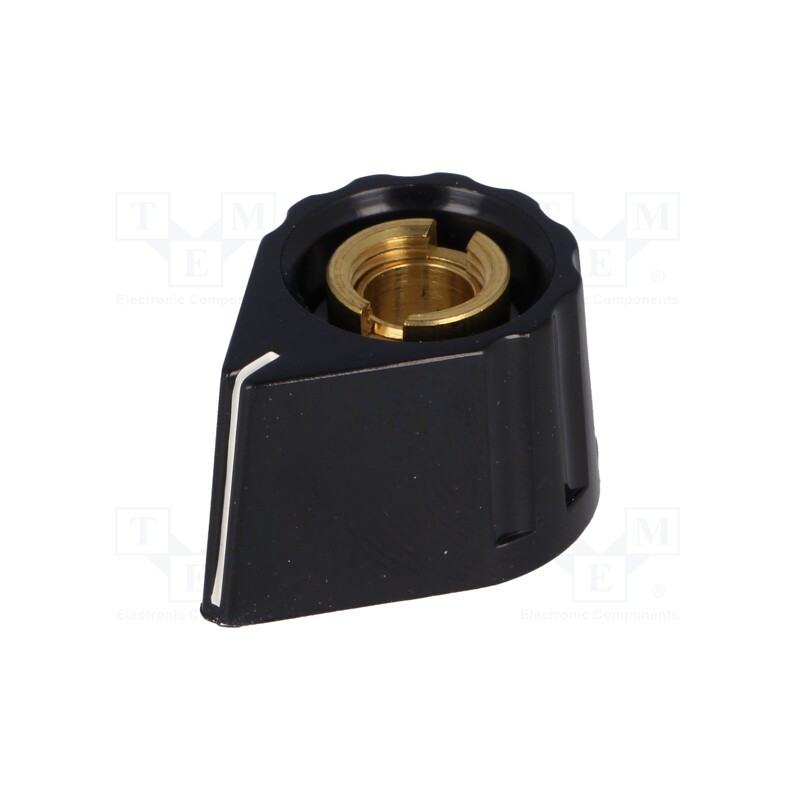 1 pcs x MENTOR - 428.611 - Knob, with pointer, plastic, Øshaft: 6mm, Ø20x15mm, black