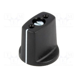 1 pcs x OKW - A2416030 - Knob, with pointer, ABS, Øshaft: 3mm, Ø16x16mm, black, Shaft: smooth