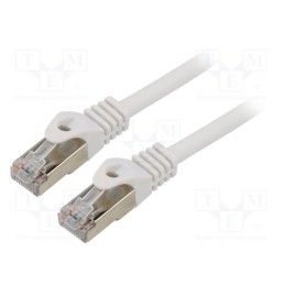 1 pcs x GEMBIRD - PP6A-LSZHCU-W-0.5M - Patch cord, S/FTP, 6a, solid, Cu, LSZH, white, 0.5m, 27AWG