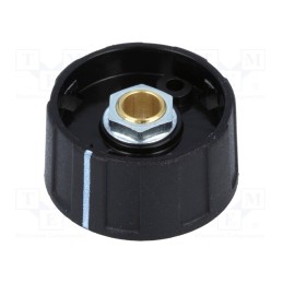 1 pcs x OKW - A2631060 - Knob, with pointer, ABS, Øshaft: 6mm, Ø31x15.5mm, black, A2631
