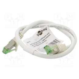 1 pcs x Goobay - 61103 - Patch cord, S/FTP, Cat 8.1, stranded, Cu, LSZH, white, 0.5m, 26AWG