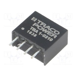 1 pcs x TRACO POWER - TBA 1-0310 - Converter: DC/DC, 1W, Uin: 2.97÷3.63V, Uout: 3.3VDC, Iout: 260mA