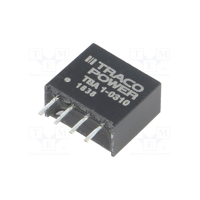 1 pcs x TRACO POWER - TBA 1-0310 - Converter: DC/DC, 1W, Uin: 2.97÷3.63V, Uout: 3.3VDC, Iout: 260mA