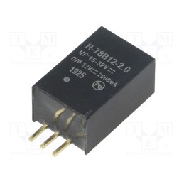 1 pcs x RECOM - R-78B12-2.0 - Converter: DC/DC, 24W, Uin: 15÷32V, Uout: 12VDC, Iout: 2A, SIP3, PCB