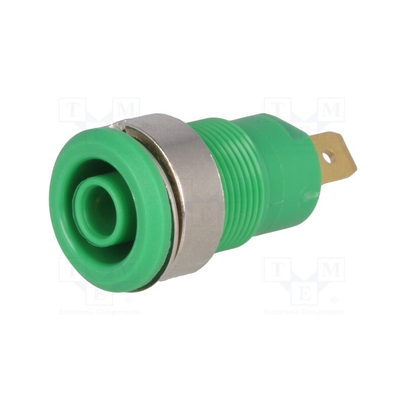 1 pcs x STu00c4UBLI - 23.3000-25 - Socket, 4mm banana, 24A, 1kV, Cutout: Ø12.2mm, green, gold-plated