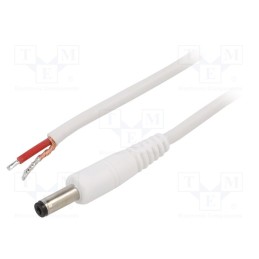 1 pcs x WEST POL - P48-TT-C100-150WH - Cable, 1x1mm2, wires,DC 4,8/1,7 plug, straight, white, 1.5m