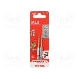 1 pcg x Milwaukee - 48894704 - Drill bit, for metal,impact, Ø: 2.5mm, 2pcs.