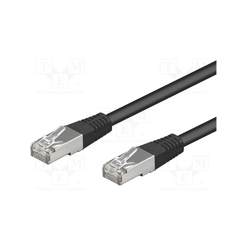 1 pcs x Goobay - 68668 - Patch cord, SF/UTP, 5e, stranded, CCA, PVC, black, 15m, 26AWG