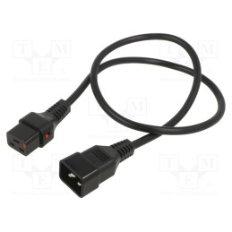 1 pcs x SCHAFFNER - IL19-C20-H05-3150-100 - Cable, IEC C19 female,IEC C20 male, 1m, with IEC LOCK locking