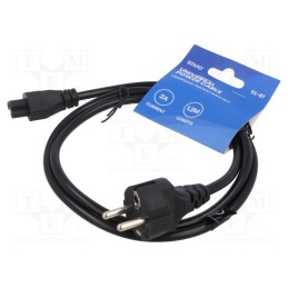 1 pcs x SAVIO - SAVKABELCL-67 - Cable, 3x0.75mm2, CEE 7/7 (E/F) plug,IEC C5 female, PVC, 1.2m