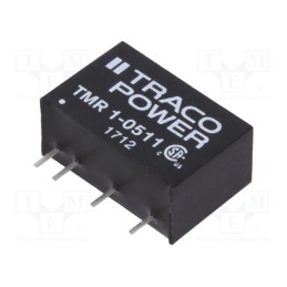 1 pcs x TRACO POWER - TMR 1-0511 - Converter: DC/DC, 1W, Uin: 4.5÷9V, Uout: 5VDC, Iout: 200mA, SIP6, TMR1